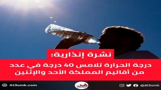 نشرة إنذارية: طقس حار يومي الأحد والاثنين بهذه المناطق